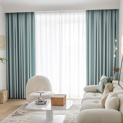 Living Room Bedroom Wheat Grain Solid Color Curtains