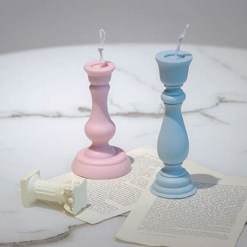 Candlestick candle plaster mold