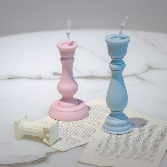 Candlestick candle plaster mold