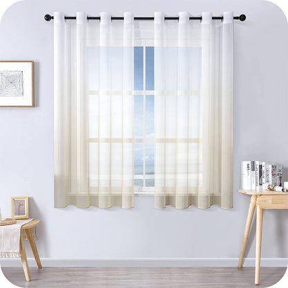 Morden Gradient Tulle Short Curtains For Living Room