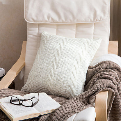 Thick wool knitted pillowcase