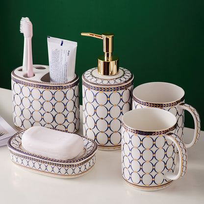 Nordic Creative Ceramic Bathroom Five-piece Bathroom Toilet Set