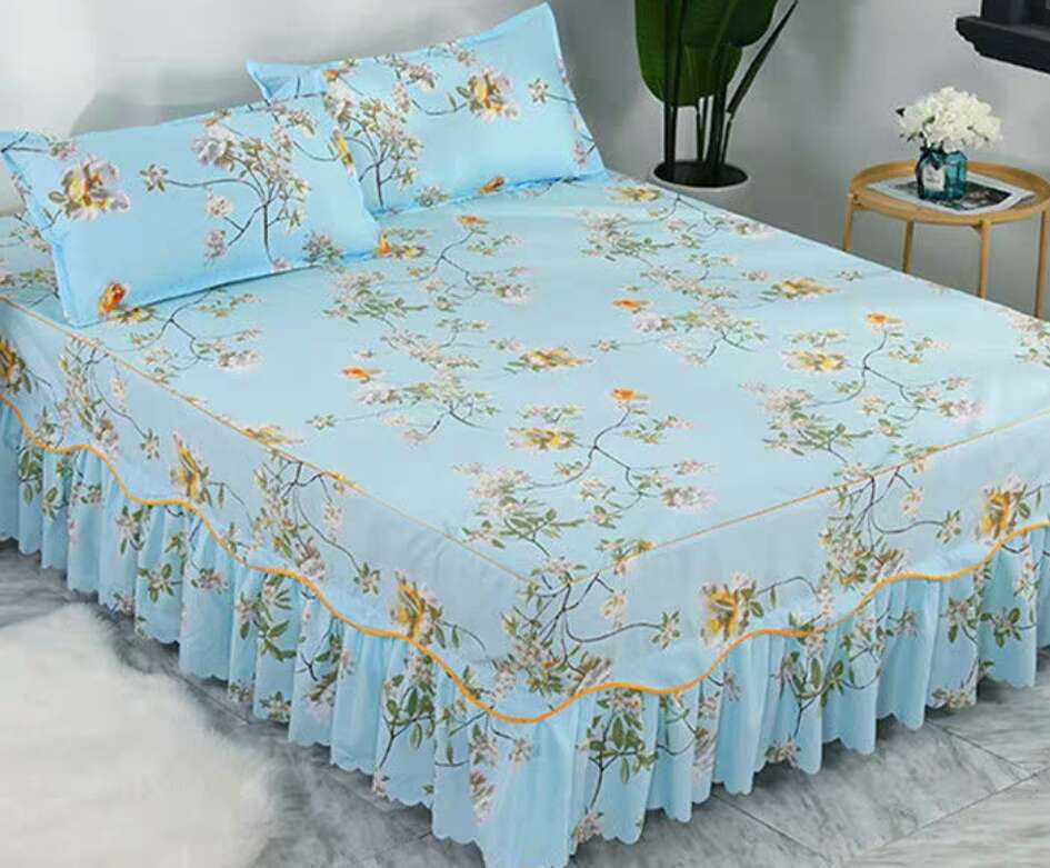 Bed Skirt Pillowcase 3 Woolly Bedsheet Bedding Set Bedspread