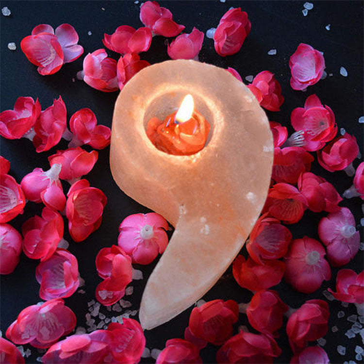 Himalayan Rose Salt Lamp Candle Holder Romantic Candle Light Dinner Candle Holder